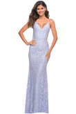 floral lace sheer accent prom dress la femme 30474