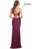 La Femme Prom Dress in Dark Berry