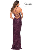 V-Neck Sequin La Femme Prom Dress 30496