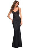 sheer criss cross open back prom dress la femme 30521