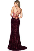 Plunging V-neck Sequin Blush Prom Dress 20218
