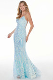 V-neck Trumpet Sequin Studio 17 Prom Dress 12854