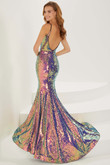 purple open back liquid sequins tiffany dress 16928