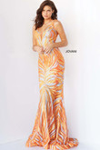 Orange Plunging Bodice Prom Dress by Jovani 06153