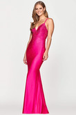 V-neck Charmeuse Long Faviana Prom Dress S10630