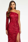 One Long Sleeve Sequin Ashley Lauren Prom Dress 1977