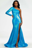 Metallic Sequin Ashley Lauren Pageant Dress 11026