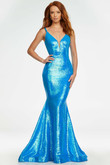 Mermaid Metallic Sequin Ashley Lauren Prom Dress 11108