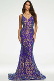 V-Plunging Sequin Pageant Dress by Ashley Lauren 11113