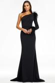 Single Shoulder Fitted Ashley Lauren Prom Dress 11131