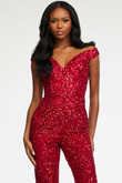 Sparkling Beaded Ashley Lauren Prom Jumpsuit 11175