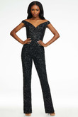 Sparkling Beaded Ashley Lauren Prom Jumpsuit 11175