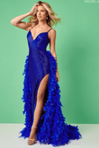Feathered V-Neck by Rachel Allan Prom Dress 70427