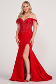 Fit And Flare Ellie Wilde Prom Dress With Slit EW34028