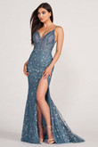 Ellie Wilde Prom Dress in Steel Blue 