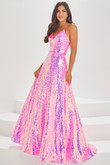 Iridescent V-Neck Tiffany Designs Prom Dress 16002