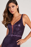 Belted Sequin Colette by Mon Cheri Prom Dress CL2041