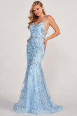 Glittering Floral Colette by Mon Cheri Prom Dress CL2076