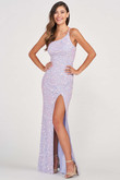 Iridescent Sequin One Shoulder Colette Prom Dress CL2092