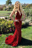 V-Neck Jasz Couture Prom Dress 7404