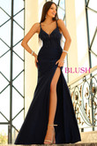 Fit And Flare Blush Prom Dress With Slit 20528