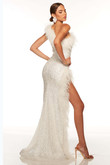 Feather Beaded Alyce Prom Dress 61370
