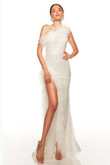 Feather Beaded Alyce Prom Dress 61370