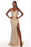 Cowl Beaded Alyce Prom Dress 61378