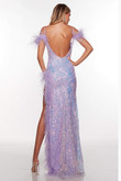 Feathered Accent Alyce Prom Dress 61402