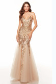 V-Neck Tulle Alyce Prom Dress 61411