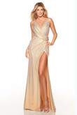 Ruched Hi-Slit Alyce Prom Dress 61425