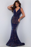 Slim Flare Sequins Johnathan Kayne Prom Dress 2655