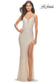 Plunging Sequin La Femme Prom Dress 31072