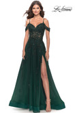 Off the Shoulder Lace La Femme Prom Dress 31346