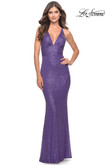 Plunging Sequined La Femme Prom Dress 31409