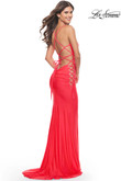 La Femme Prom Dress in Hot Coral