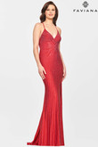 V-Neck Charmeuse Faviana Prom Dress S10804