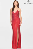 Linear Beaded Faviana Prom Dress S10804