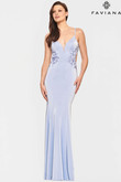 Satin V-Neck Faviana Prom Dress S10815