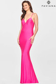 V-Neck Charmeuse Faviana Prom Dress  S10824