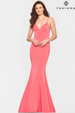 V-Neck Lace-Up Faviana Prom Dress S10846