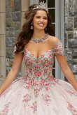 Floral Glitter Vizcaya Quinceanera Dress by Morilee 89405