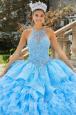 Halter Beaded Vizcaya Quinceanera Dress by Morilee 89406