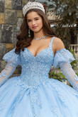 V-Neck Lace Vizcaya Quinceanera Dress by Morilee 89407