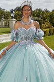 Glitter Tulle Vizcaya Quinceanera Dress by Morilee 89421