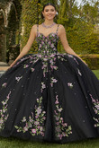Black Beaded Tulle Vizcaya by Morilee Quinceanera Dress 89435
