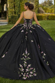 Black embroidery quince dress Vizcaya 89435
