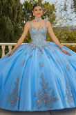 French Blue Beaded Tulle Vizcaya by Morilee Quinceanera Dress 89435
