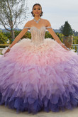 Purple ruffle quince dress
