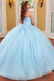 Floral Strapless Quinceanera Dress by Rachel Allan RQ1116